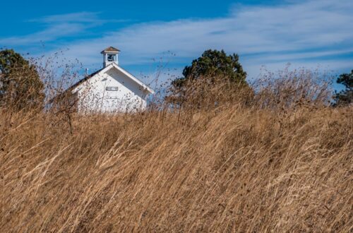 wooden tower house on dry grass field